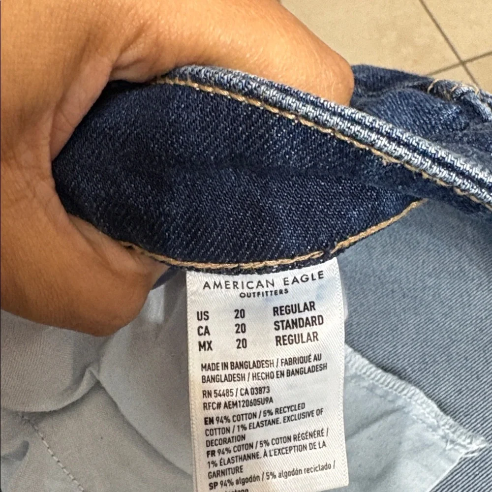 American Eagle Outfitters Dark and Light Blue Denim - Picture 2 of 3